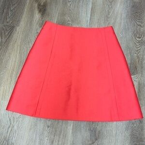 NWT Kate Spade A Line Classic Zip Back Mini Skirt in Coral Pink Geranium size 6